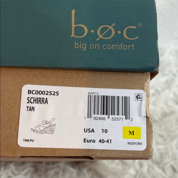 BOC SCHIRRA TAN WEDGE SANDALS SIZE 10 NEW - Picture 15 of 16
